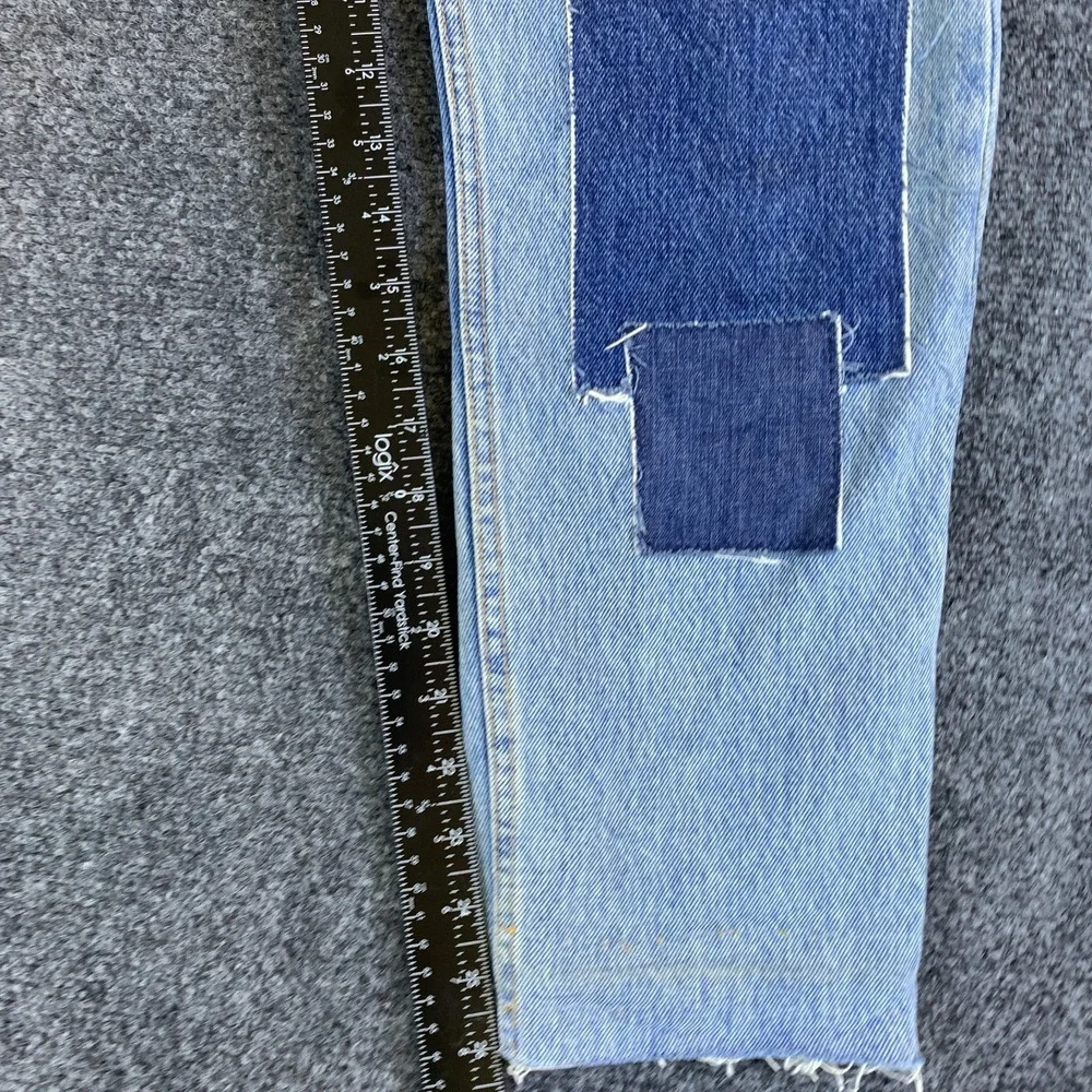Levi’s Altered 502 Carpenter Jeans Mens 32x26.5 Blue Denim Cotton Patchwork